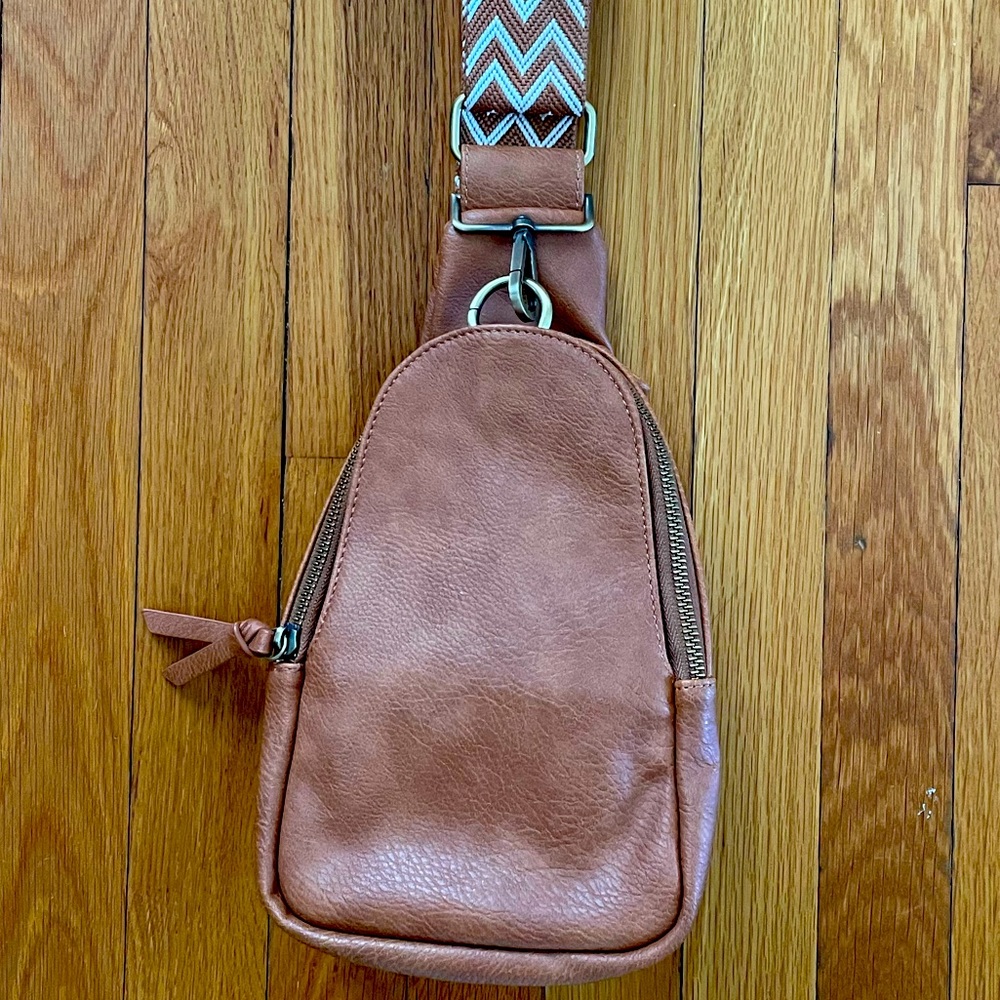 Anthropologie Liberty Sling Bag Brown Motif